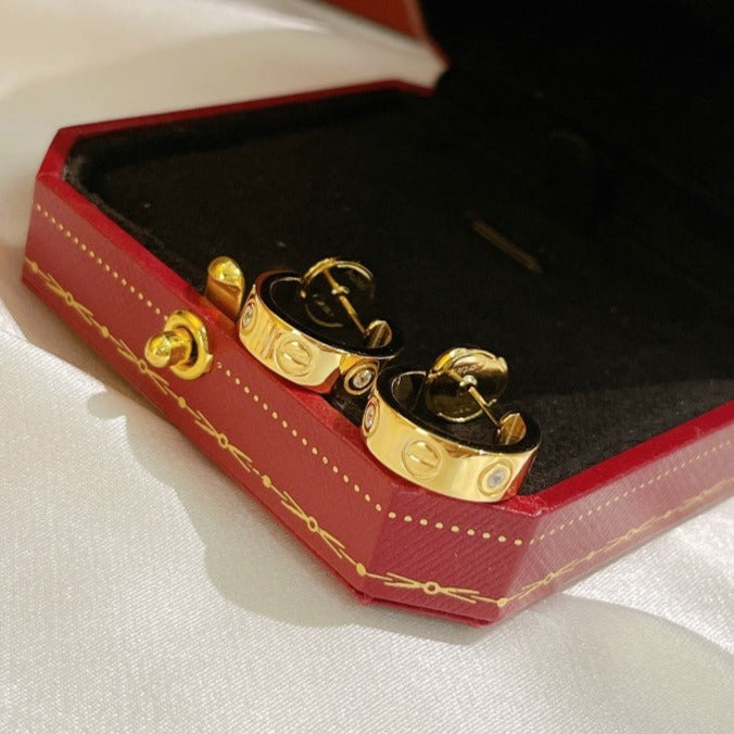 [Stellar Jewelry]LOVE EARRINGS 5.7MM 2 DIAMONDS