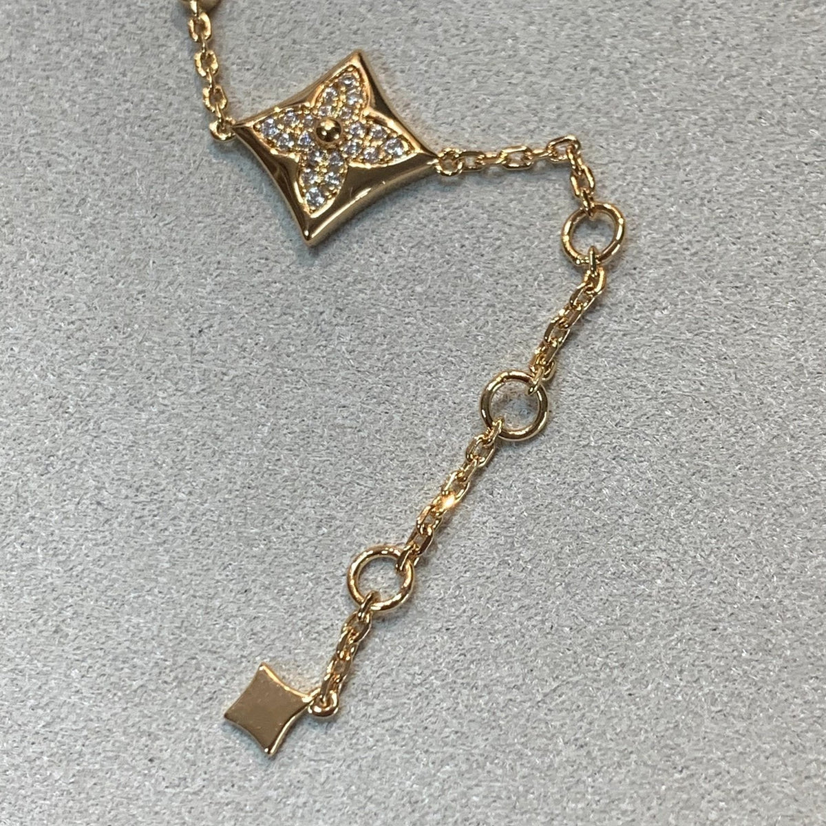 [Stellar Jewelry]STAR AND SUN 4 MOTIFS GOLD DIAMONDS BRACELET