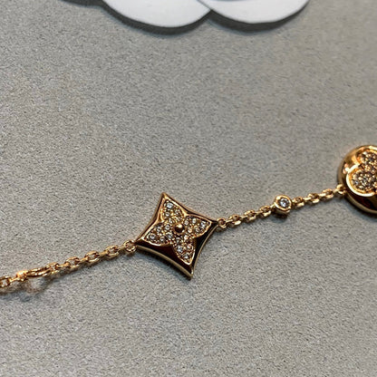 [Stellar Jewelry]STAR AND SUN 4 MOTIFS GOLD DIAMONDS BRACELET