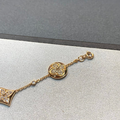 [Stellar Jewelry]STAR AND SUN 4 MOTIFS GOLD DIAMONDS BRACELET