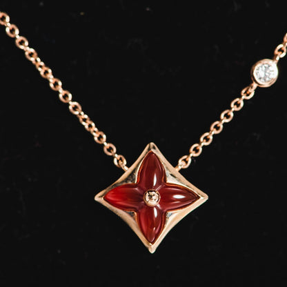 [Stellar Jewelry]STAR NECKLACE PINK GOLD 1 DIAMOND