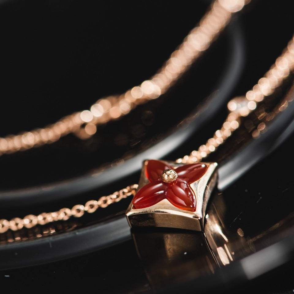 [Stellar Jewelry]STAR NECKLACE PINK GOLD 1 DIAMOND