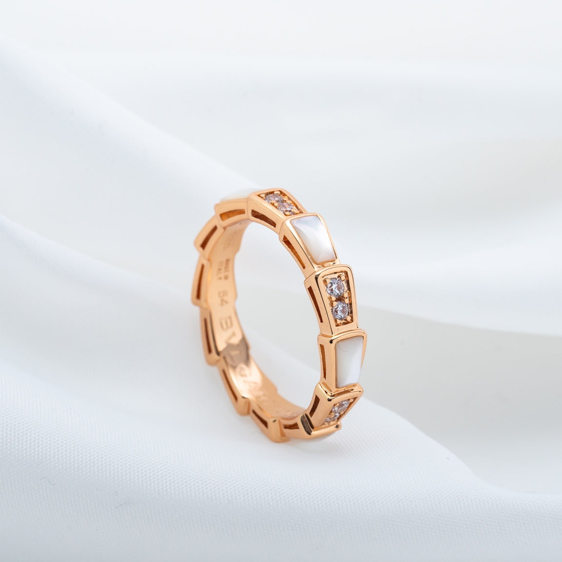 [Stellar Jewelry]SERPENTI RING PINK GOLD DIAMOND MOP 3MM