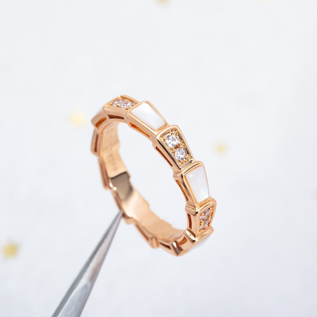 [Stellar Jewelry]SERPENTI RING PINK GOLD DIAMOND MOP 3MM