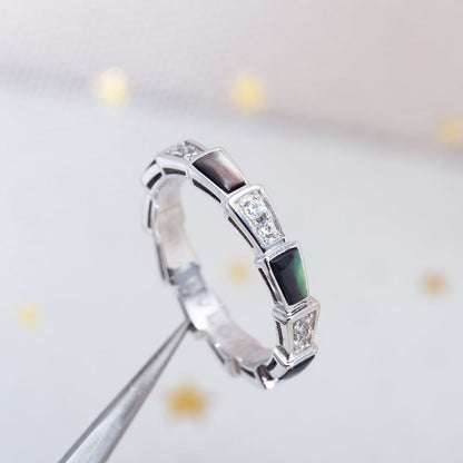 [Stellar Jewelry]SERPENTI RING SILVER  DIAMOND BLACK MOP 3MM
