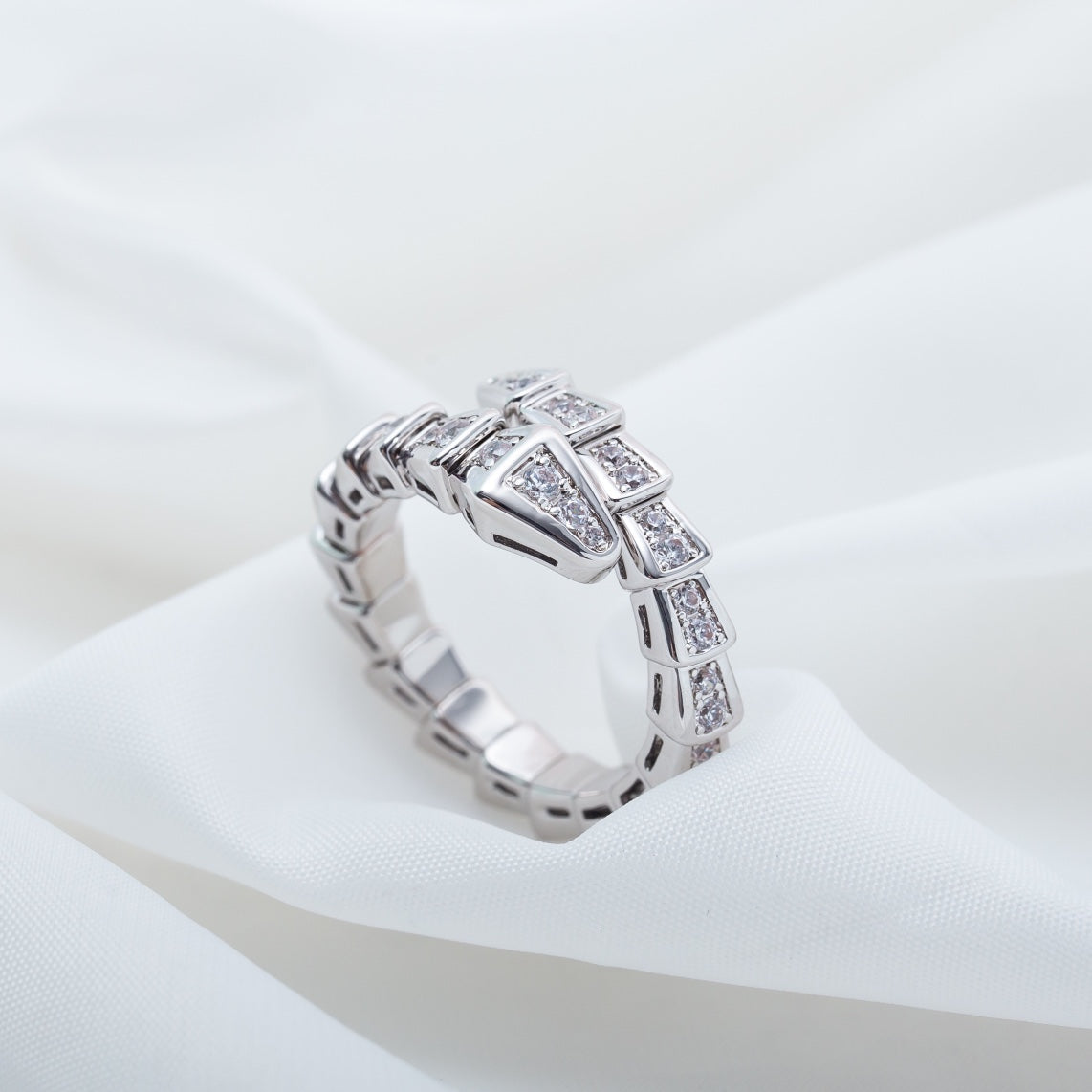 [Stellar Jewelry]SERPENTI RING SILVER DIAMOND PAVED 4MM