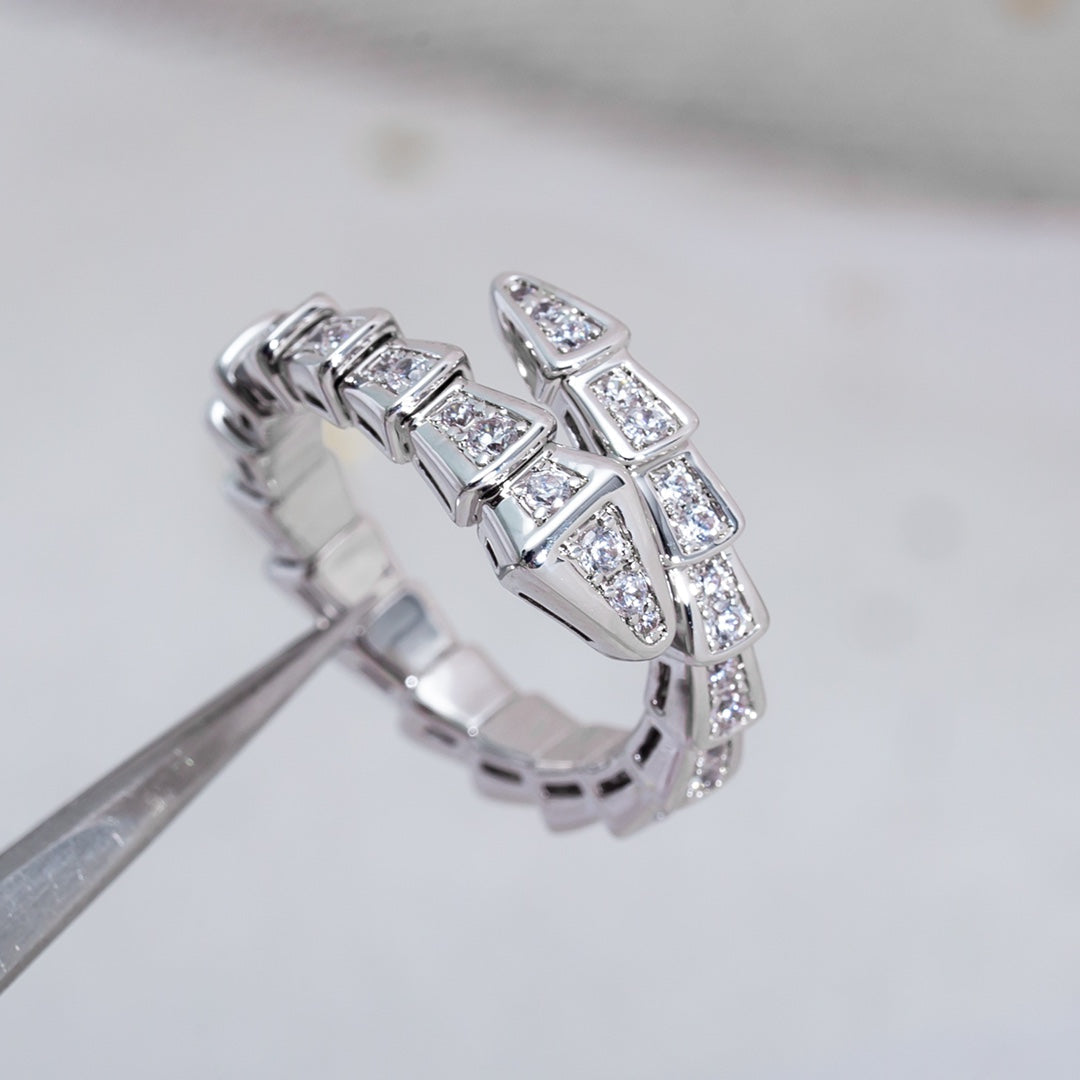 [Stellar Jewelry]SERPENTI RING SILVER DIAMOND PAVED 4MM