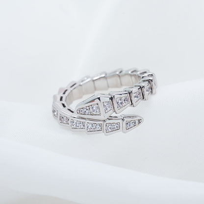 [Stellar Jewelry]SERPENTI RING SILVER DIAMOND PAVED 4MM