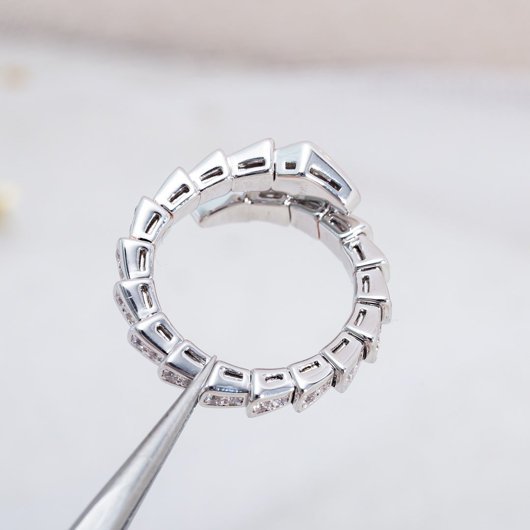 [Stellar Jewelry]SERPENTI RING SILVER DIAMOND PAVED 4MM