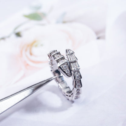 [Stellar Jewelry]SERPENTI RING SILVER DIAMOND PAVED 4MM