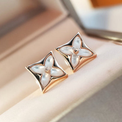 [Stellar Jewelry]STAR MOP PINK GOLD EARRINGS