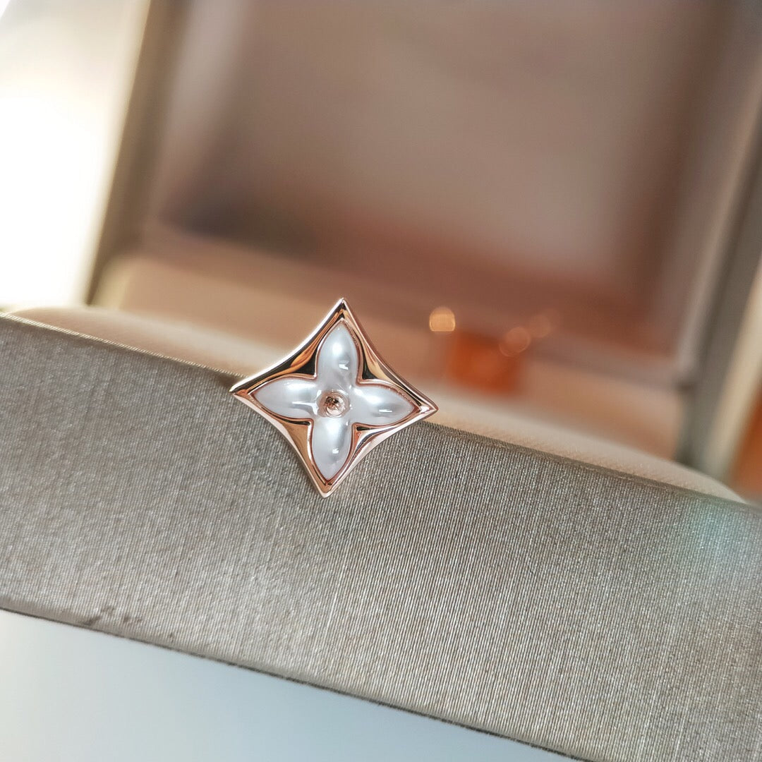 [Stellar Jewelry]STAR MOP PINK GOLD EARRINGS