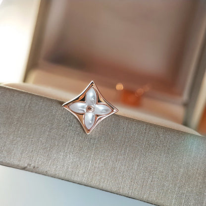 [Stellar Jewelry]STAR MOP PINK GOLD EARRINGS