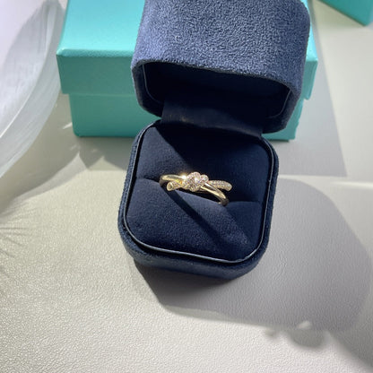 [Stellar jewels]KNOT RING DOUBLE ROW GOLD DIAMOND
