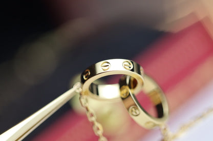 [Stellar Jewelry]LOVE NECKLACE DOUBLE RING GOLD