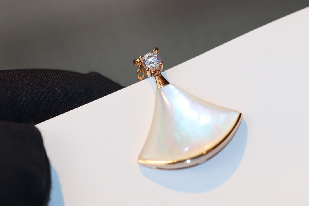 [Stellar Jewelry]DREAM NECKLACE WHITE MOP PINK GOLD 1 DIAMOND