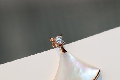 [Stellar Jewelry]DREAM NECKLACE WHITE MOP PINK GOLD 1 DIAMOND