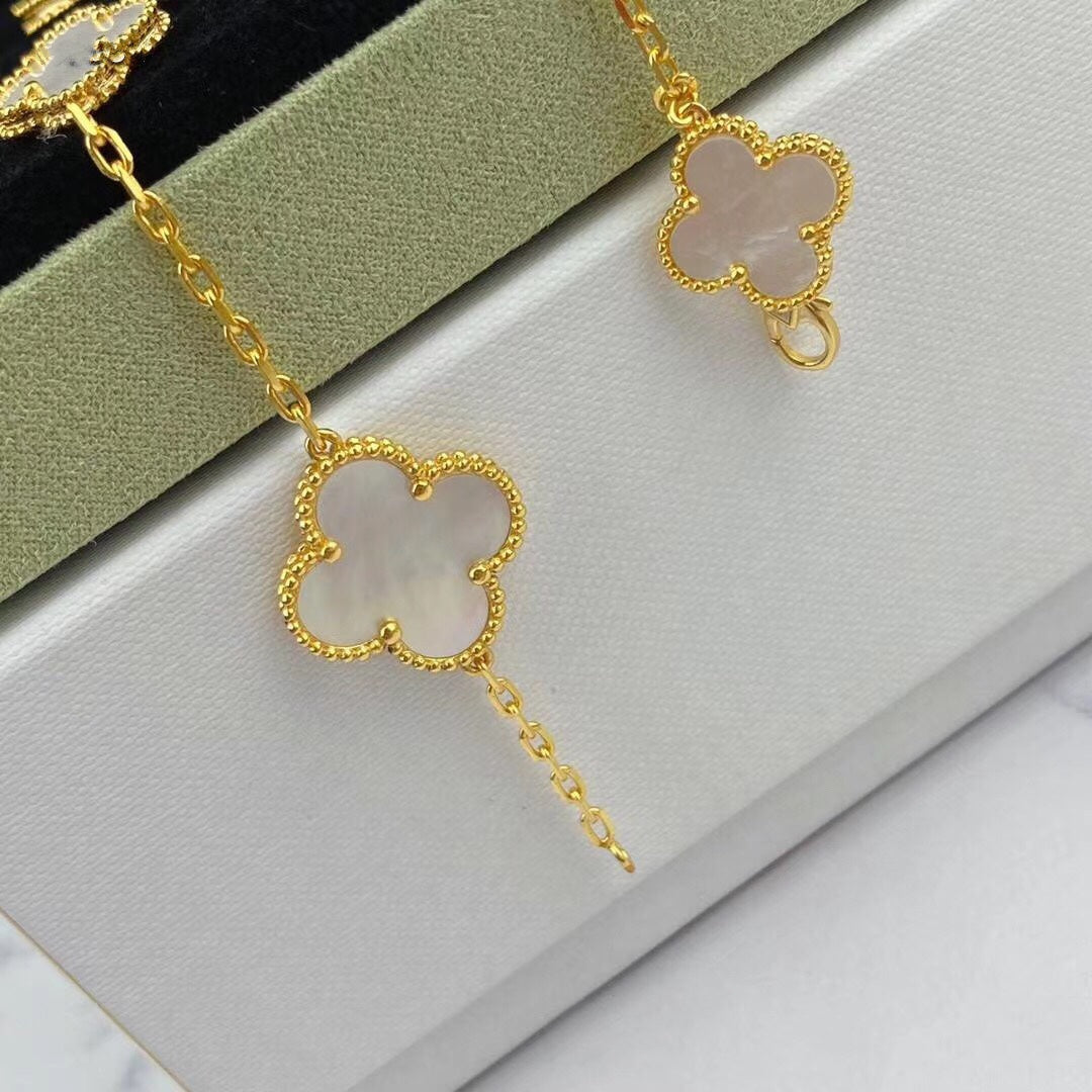 [Stellar Jewelry]MAGIC CLOVER MOP GOLD BRACELET 5 MOTIFS
