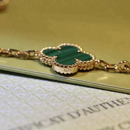 [Stellar Jewelry] CLOVER 5 MOTIF MALACHITE BRACELET COLLECTION