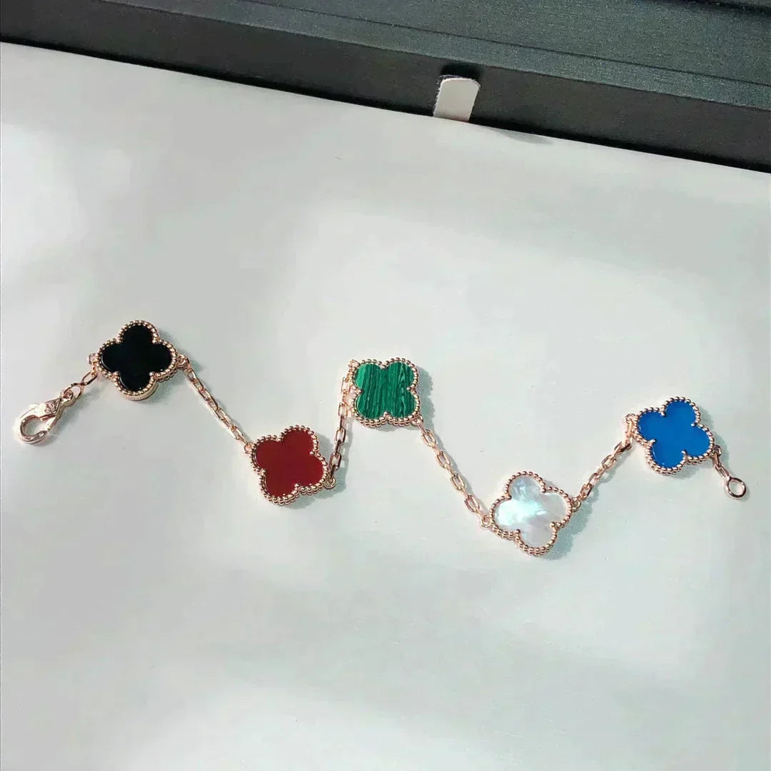 [Stellar Jewelry]CLOVER 5 MOTIFS MULTICOLOR BRACELET