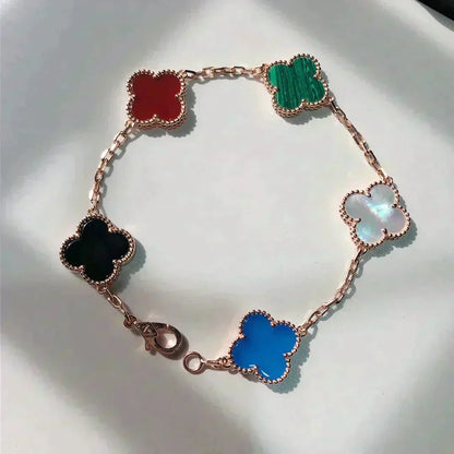 [Stellar Jewelry]CLOVER 5 MOTIFS MULTICOLOR BRACELET
