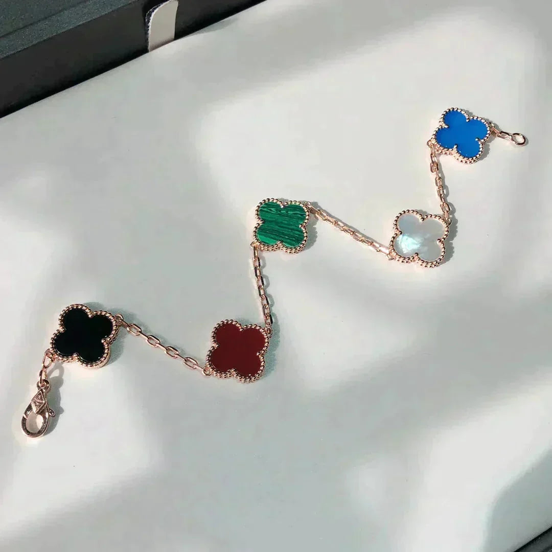 [Stellar Jewelry]CLOVER 5 MOTIFS MULTICOLOR BRACELET