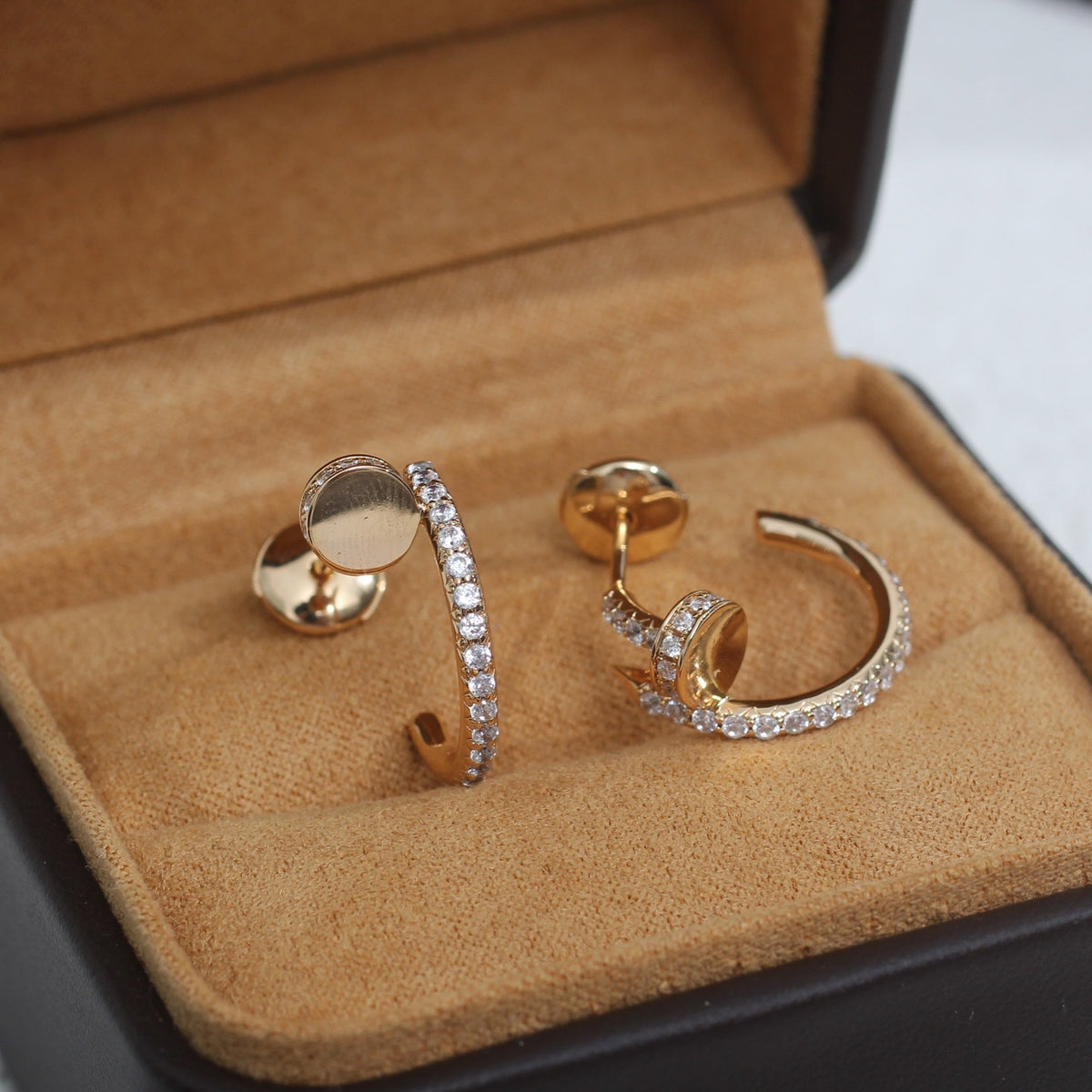 [Stellar Jewelry]JUSTE EARRINGS 12.75MM PINK GOLD DIAMOND