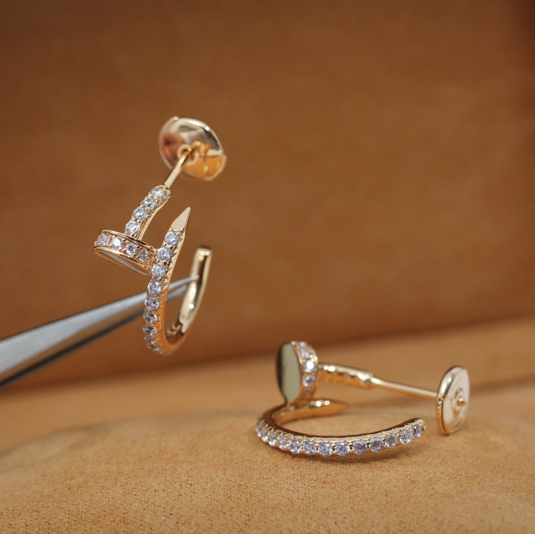 [Stellar Jewelry]JUSTE EARRINGS 12.75MM PINK GOLD DIAMOND
