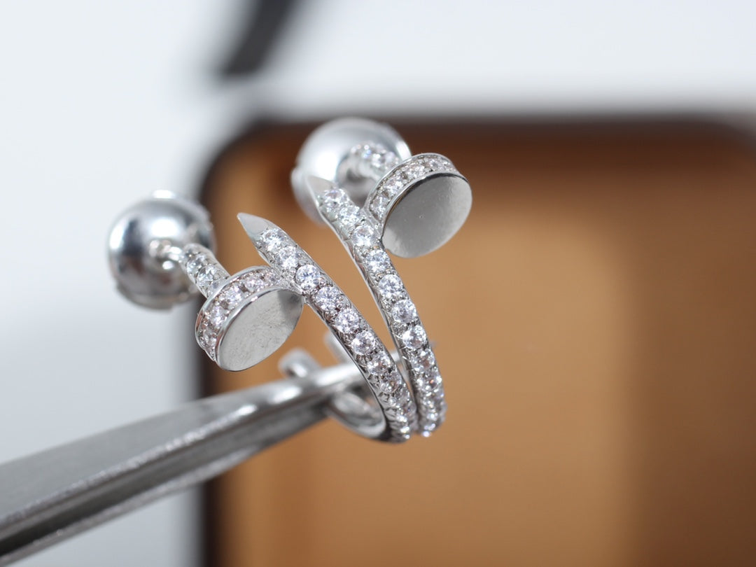 [Stellar Jewelry]JUSTE EARRINGS 12.75MM SILVER DIAMOND