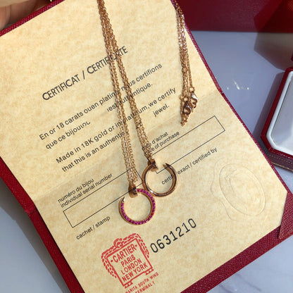 [Stellar Jewelry]JUSTE NECKLACE RED FULL DIAMONDS
