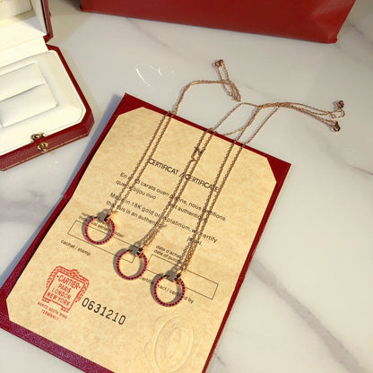 [Stellar Jewelry]JUSTE NECKLACE GOLD RED DIAMONDS