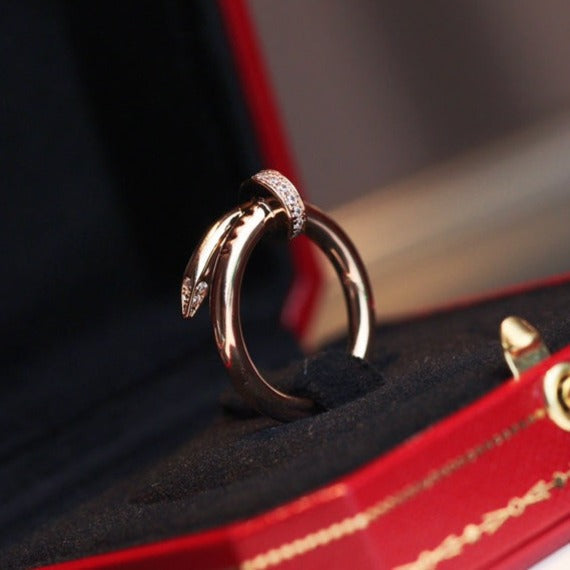 [Stellar Jewelry]JUSTE RING 2.65MM PINK GOLD DIAMOND