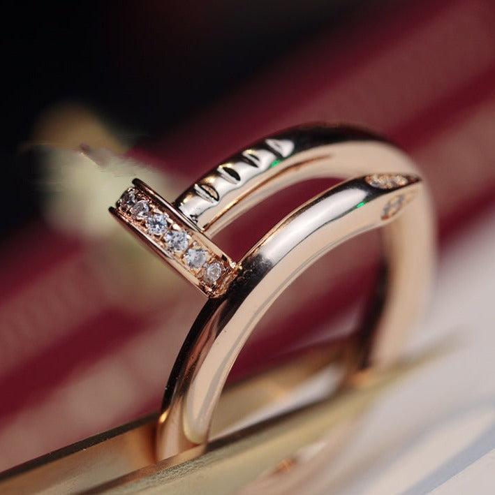 [Stellar Jewelry]JUSTE RING 2.65MM PINK GOLD DIAMOND