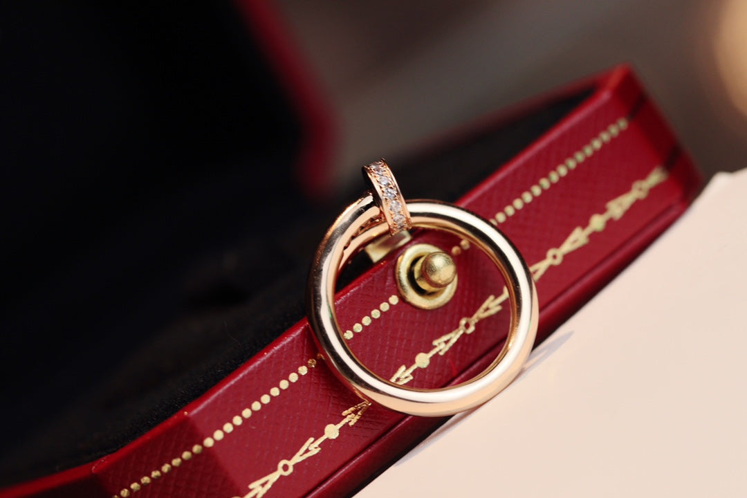 [Stellar Jewelry]JUSTE RING 2.65MM PINK GOLD DIAMOND