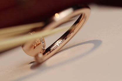 [Stellar Jewelry]JUSTE RING 2.65MM PINK GOLD DIAMOND