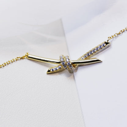 [Stellar jewels]KNOT NECKLACE GOLD DIAMONDS