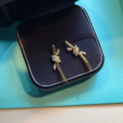 [Stellar jewels]KNOT EARRINGS GOLD DIAMOND