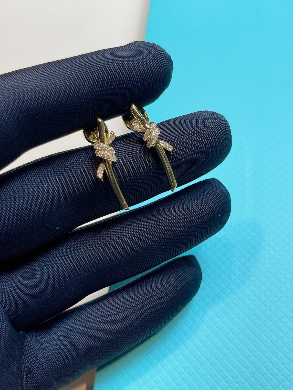 [Stellar jewels]KNOT EARRINGS GOLD DIAMOND