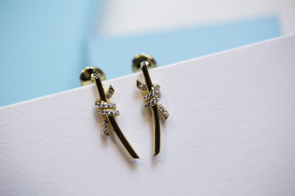 [Stellar jewels]KNOT EARRINGS GOLD DIAMOND