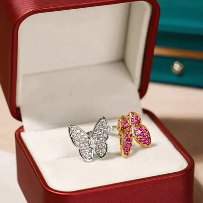 [Stellar Jewelry]TWIN BUTTERFLY DIAMOND RING