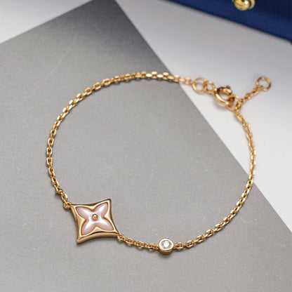 [Stellar Jewelry]STAR 1 DIAMOND PINK GOLD BRACELET