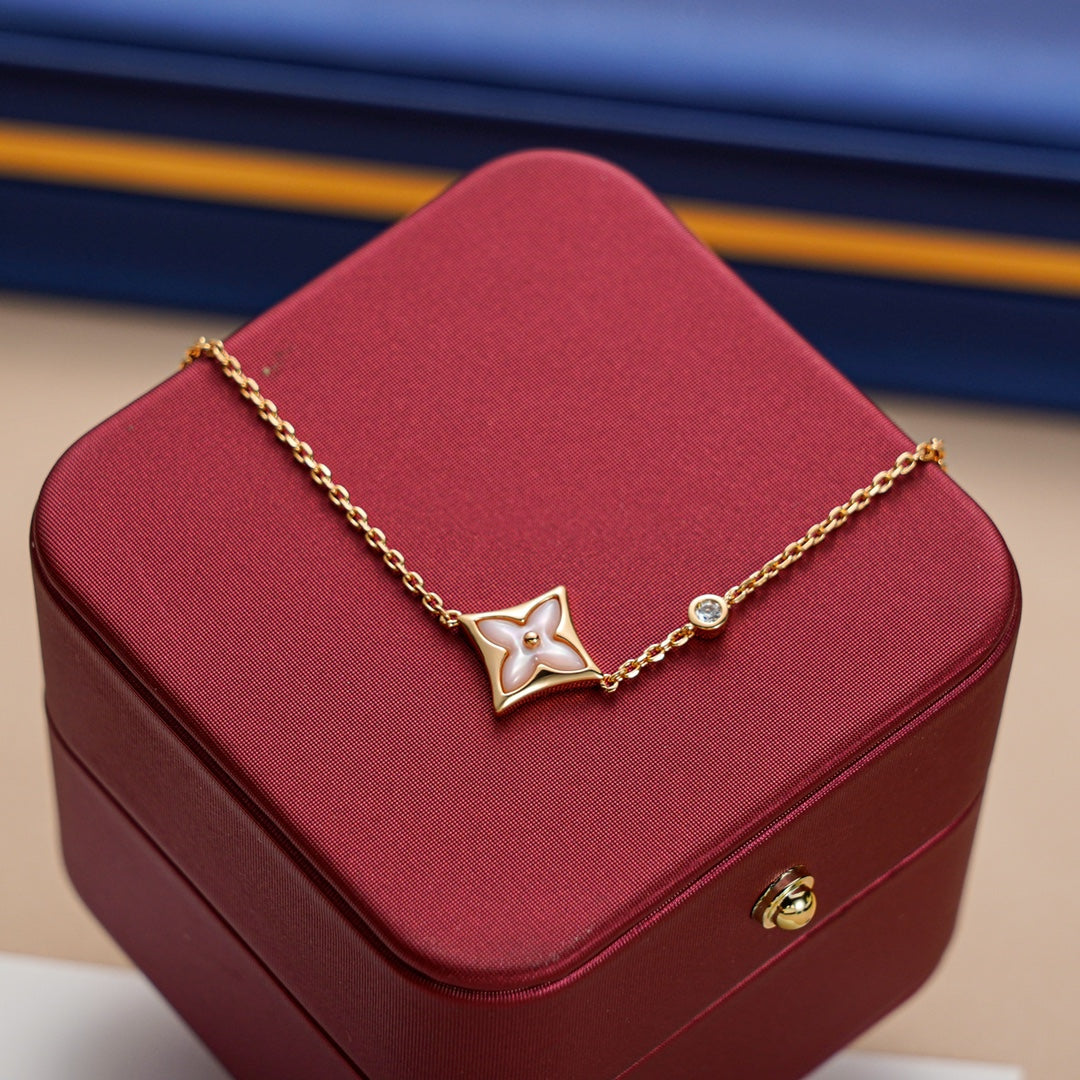 [Stellar Jewelry]STAR 1 DIAMOND PINK GOLD BRACELET