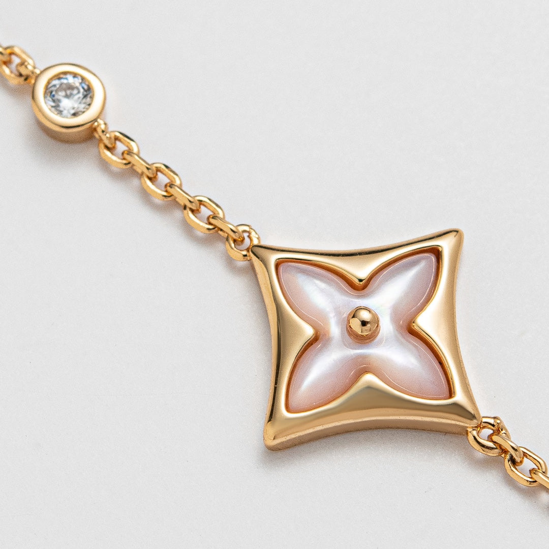 [Stellar Jewelry]STAR 1 DIAMOND PINK GOLD BRACELET