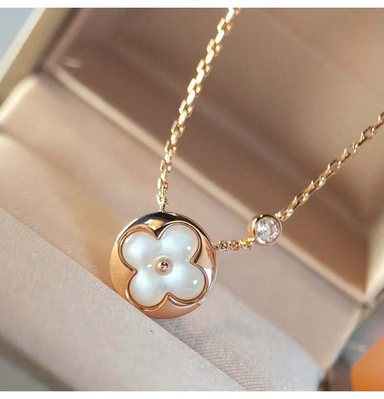 [Stellar Jewelry]SUN MOP GOLD 1 DIAMOND NECKLACE
