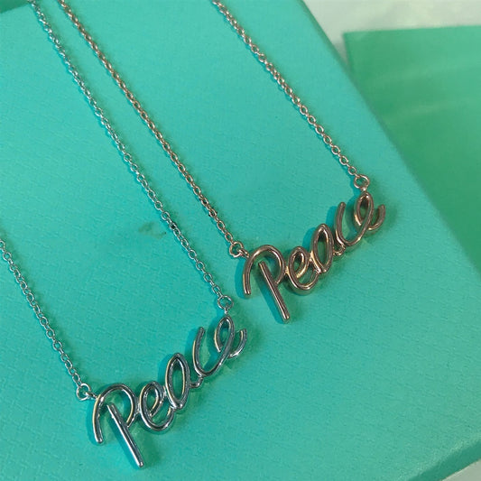 [Stellar jewels]PEACE TEXT PEDANT NECKLACE