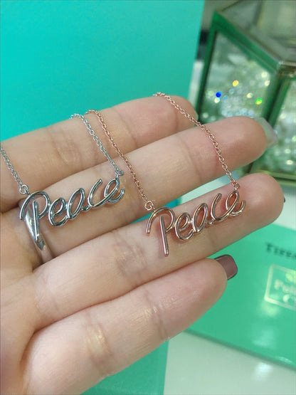 [Stellar jewels]PEACE TEXT PEDANT NECKLACE