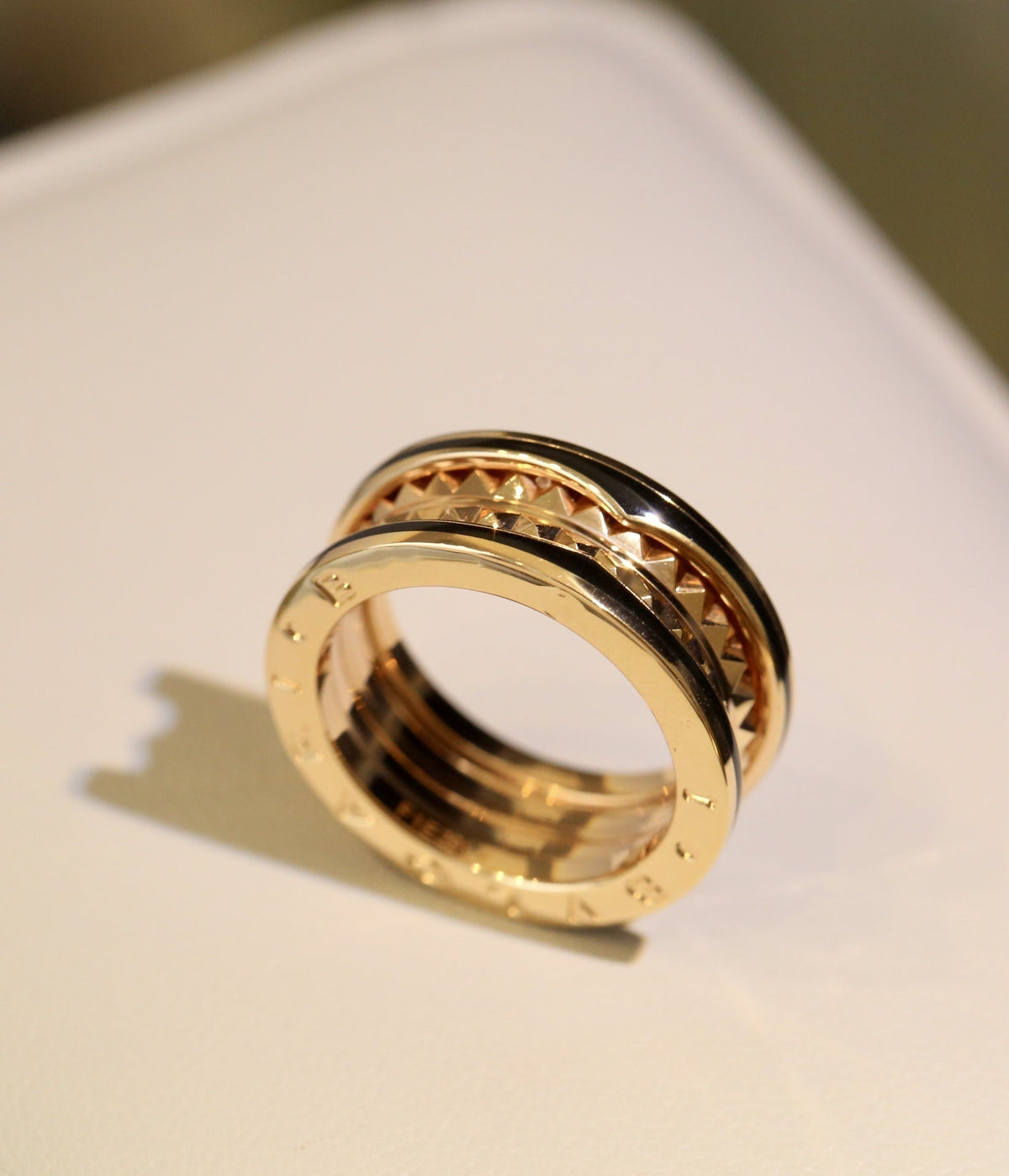 [Stellar Jewelry]ZERO 1 PINK GOLD BLACK CERAMIC RING