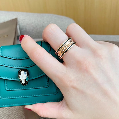 [Stellar Jewelry]ZERO 1 PINK GOLD BLACK CERAMIC RING