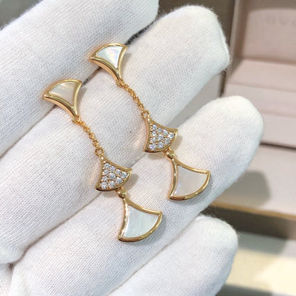 [Stellar Jewelry]DREAM EARRINGS 3 MOTIFS DIAMOND MOP PINK GOLD