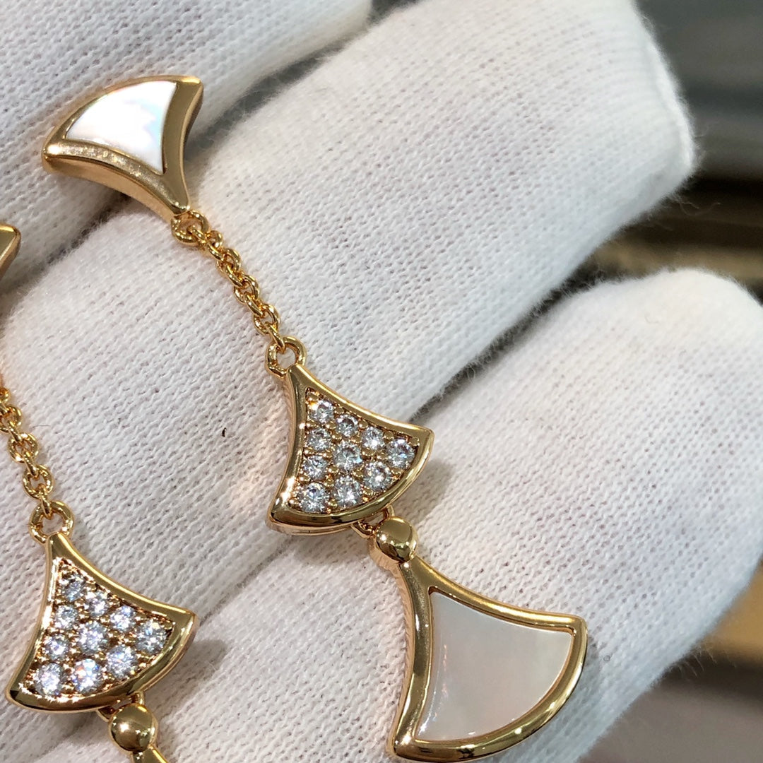 [Stellar Jewelry]DREAM EARRINGS 3 MOTIFS DIAMOND MOP PINK GOLD